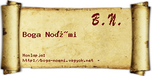 Boga Noémi névjegykártya